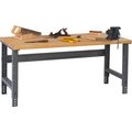 Tennsco Tennsco Adj Height Workbench, Hardwood Butcher Block Top, 72"W x 36"D, Gray WBA-1-3672W-MGY